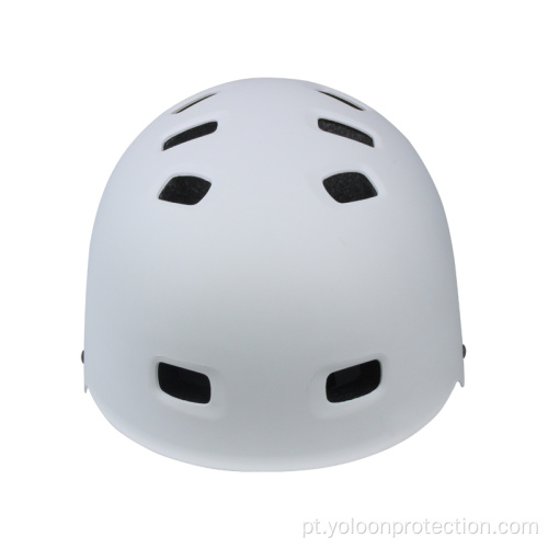 Capacete de skate branco fosco para jovens adultos